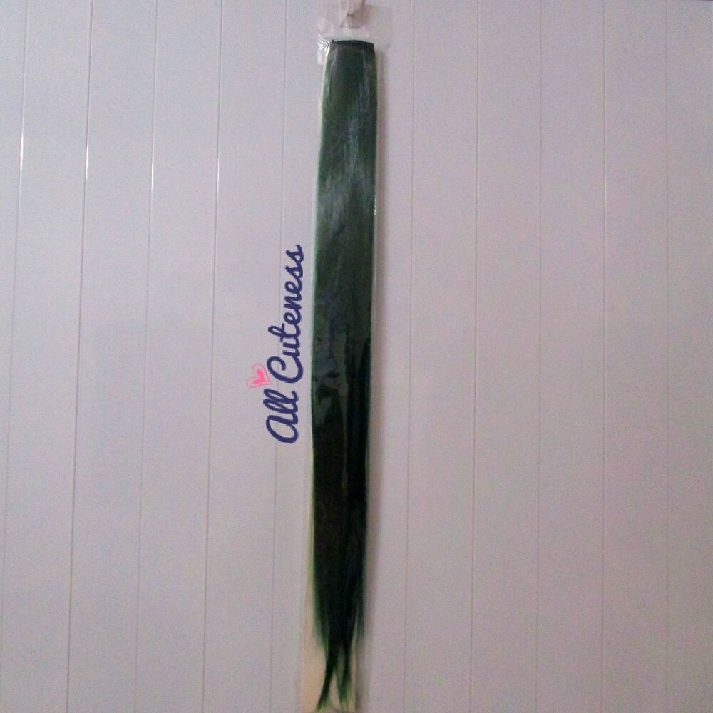 Green Faux Hair Clip In Extension